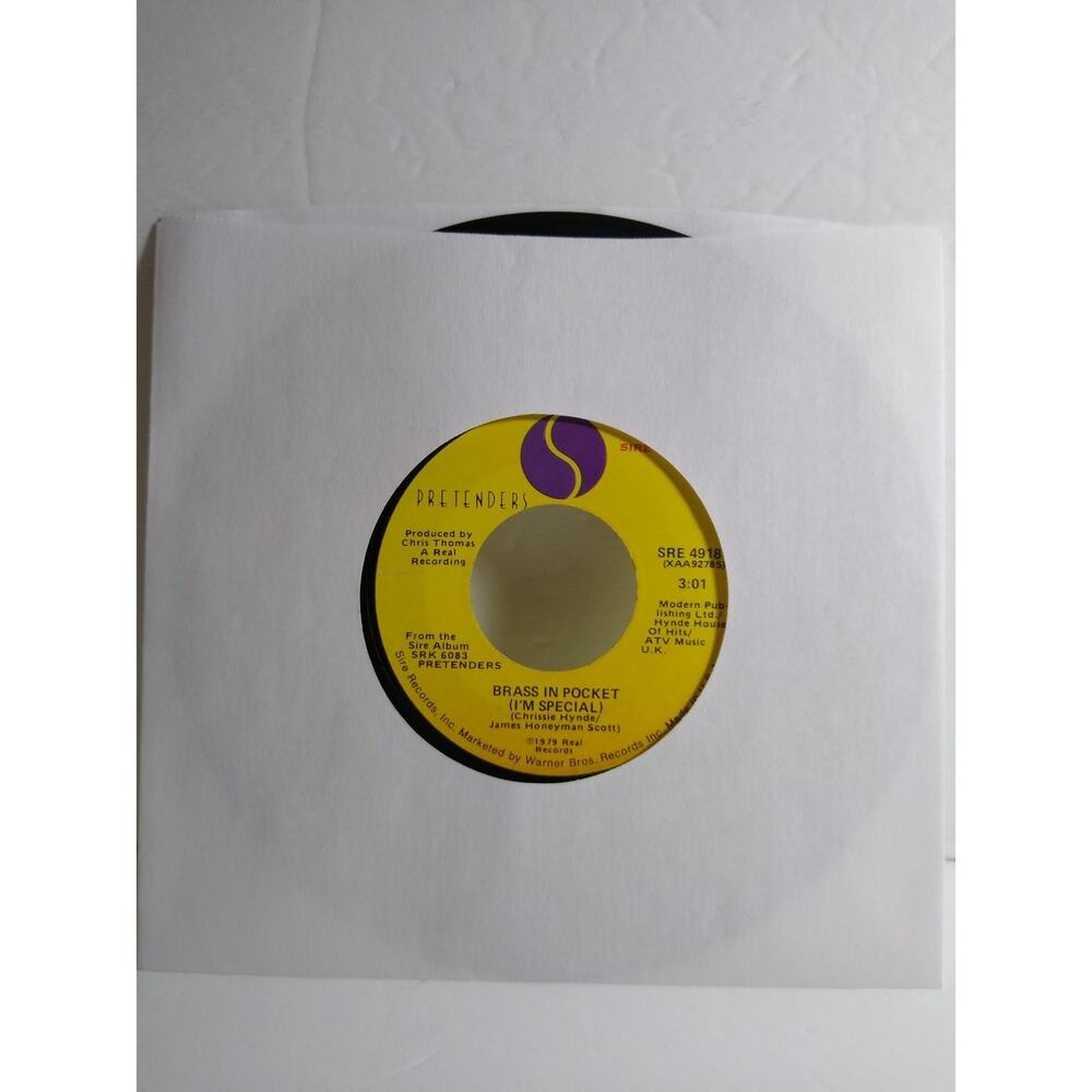 Pretenders - Brass In Pocket / Space Invader 7" Vinyl Single 1979 Sire